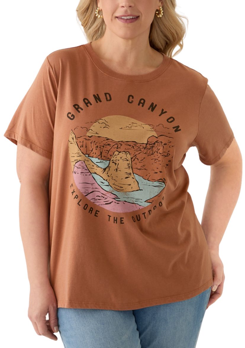 Plus Size Grand Canyon Mineral Wash Graphic T-Shirt