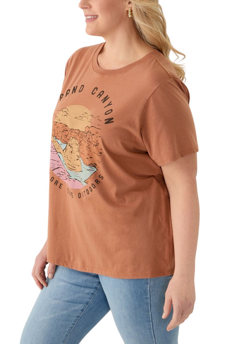 Plus Size Grand Canyon Mineral Wash Graphic T-Shirt