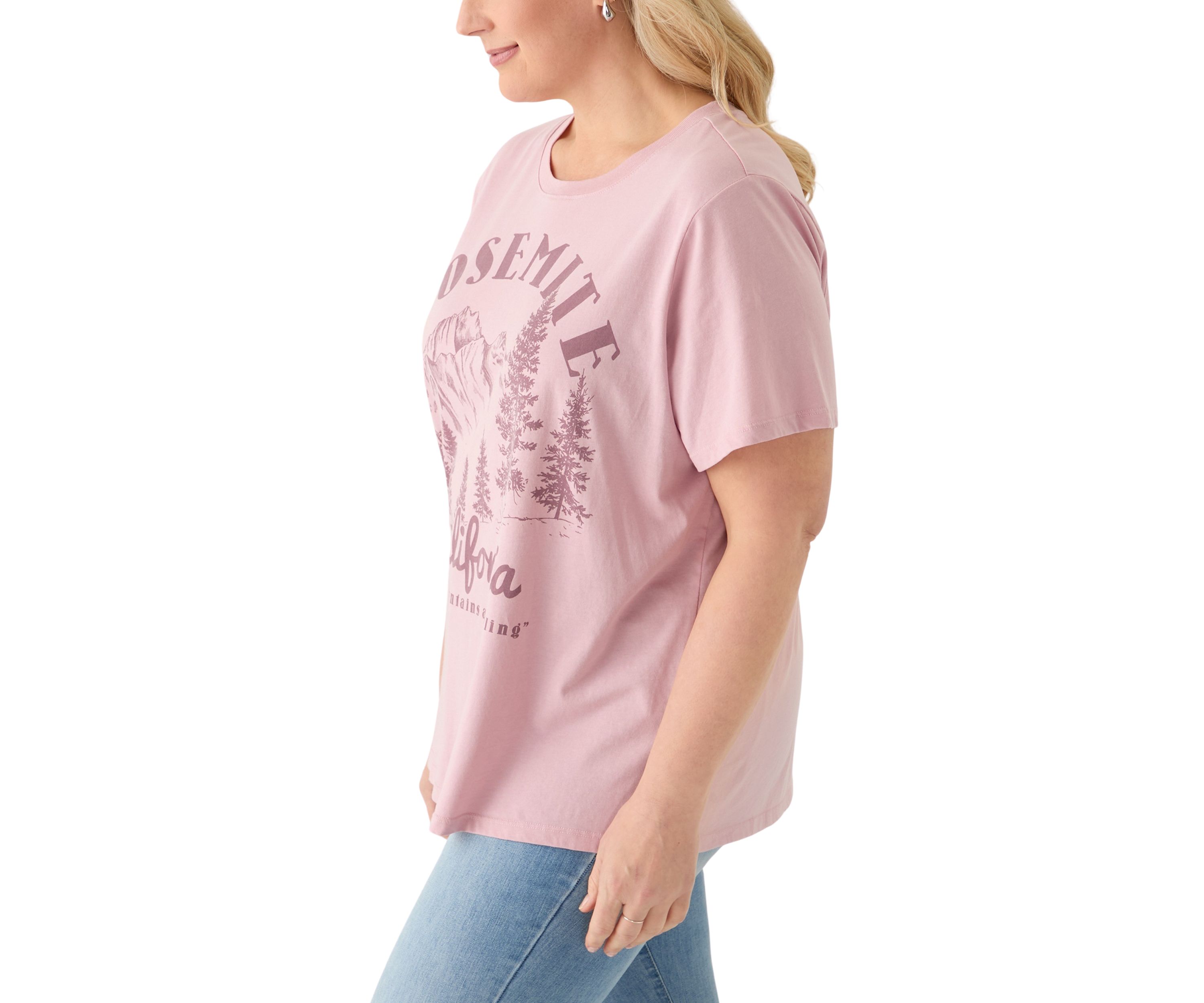 Plus Size Yosemite Mountains Mineral Wash Graphic T-Shirt