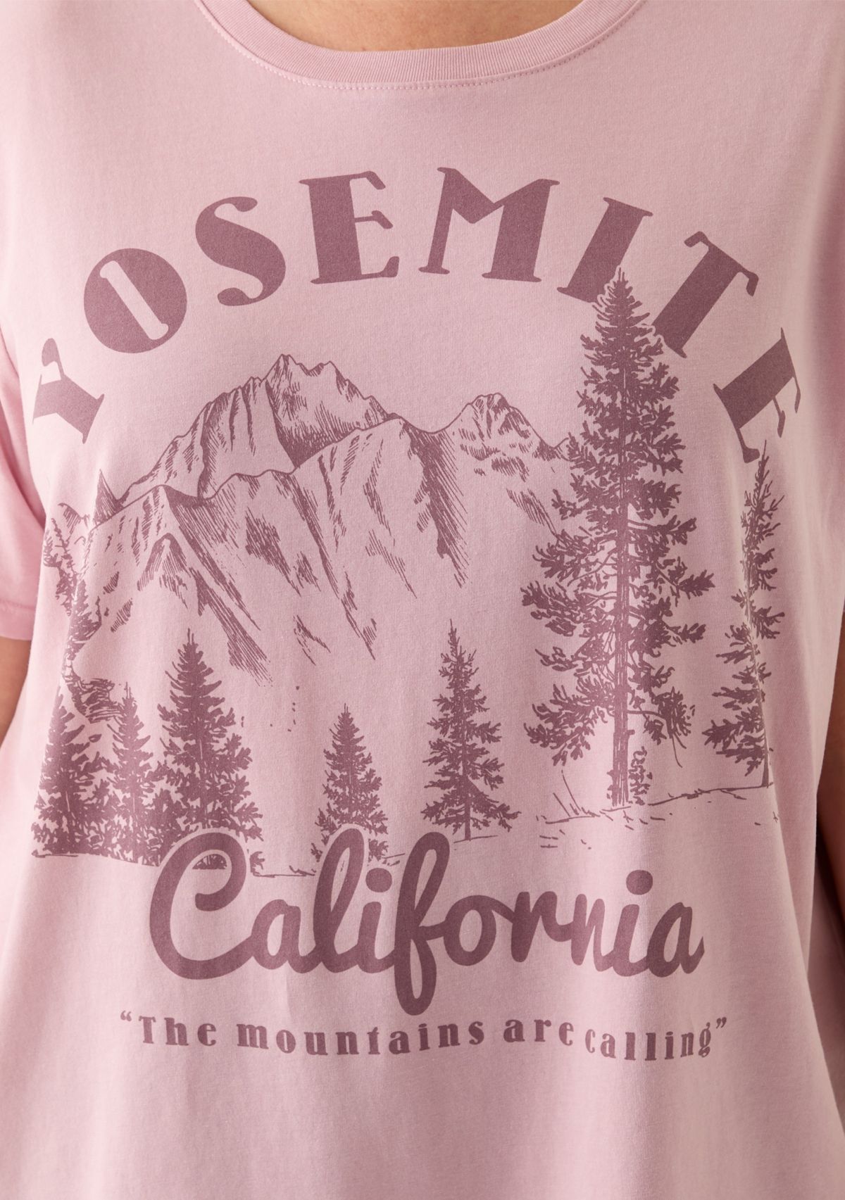 Plus Size Yosemite Mountains Mineral Wash Graphic T-Shirt