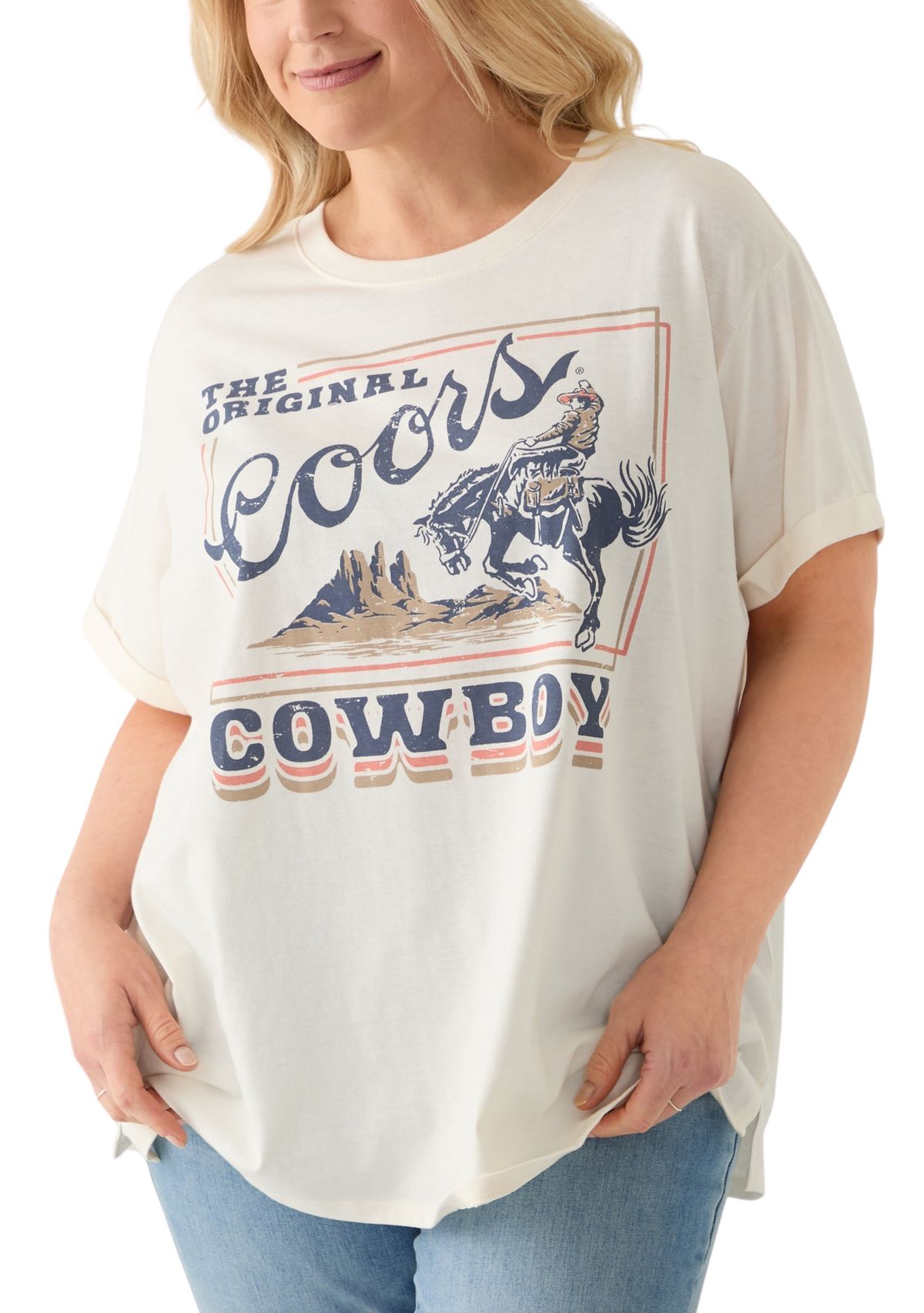 Plus Size Original Coors Cowboy Graphic T-Shirt