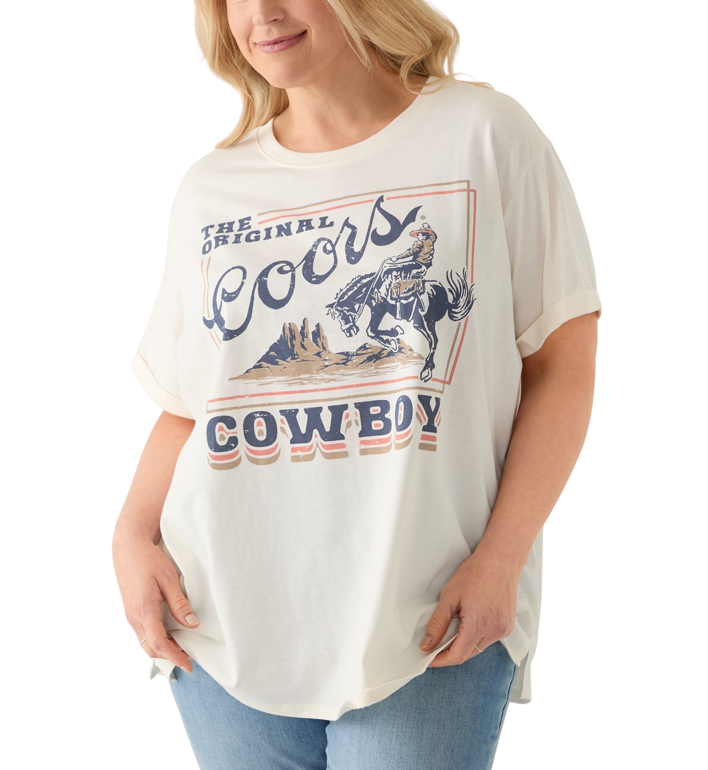 Plus Size Original Coors Cowboy Graphic T-Shirt