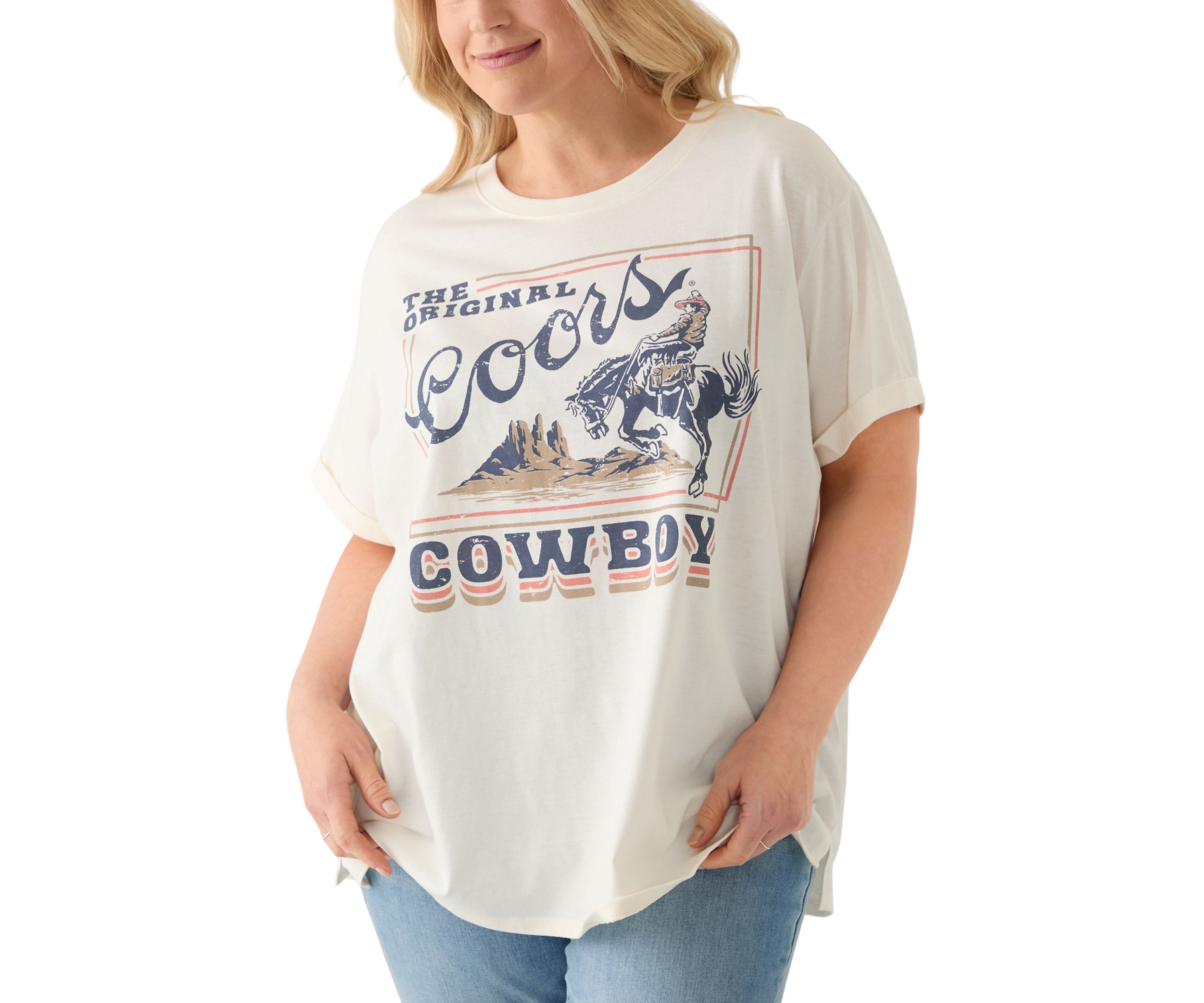Plus Size Original Coors Cowboy Graphic T-Shirt