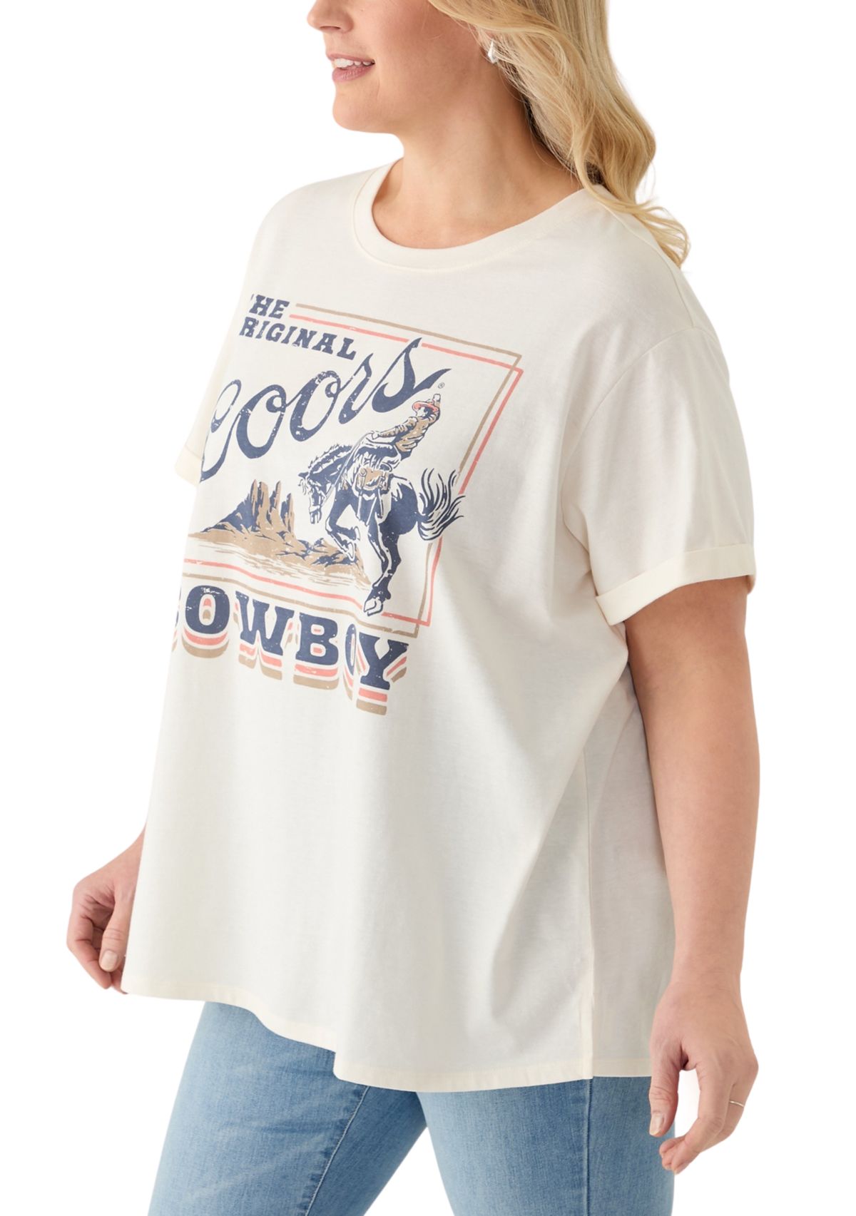 Plus Size Original Coors Cowboy Graphic T-Shirt