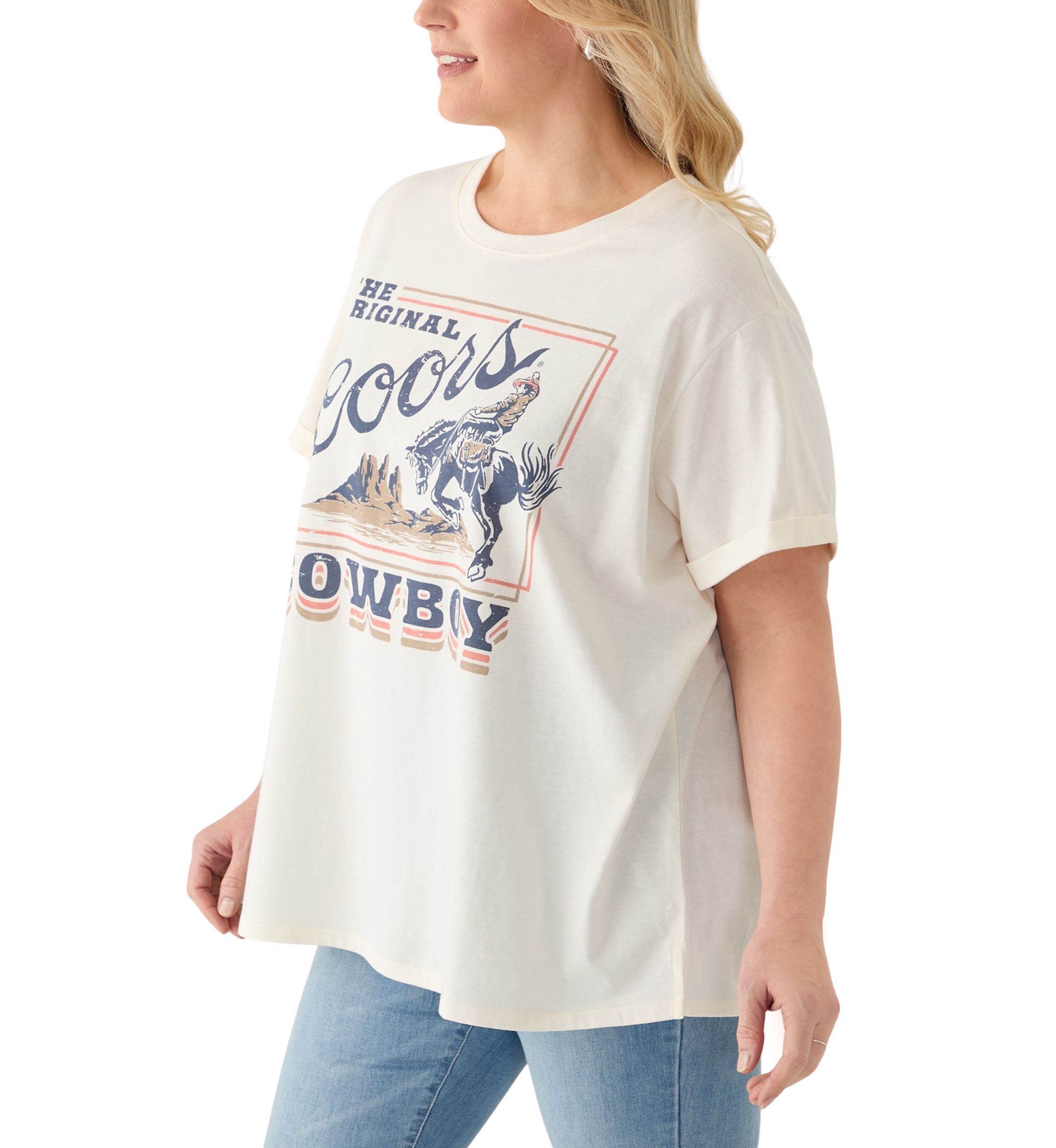 Plus Size Original Coors Cowboy Graphic T-Shirt