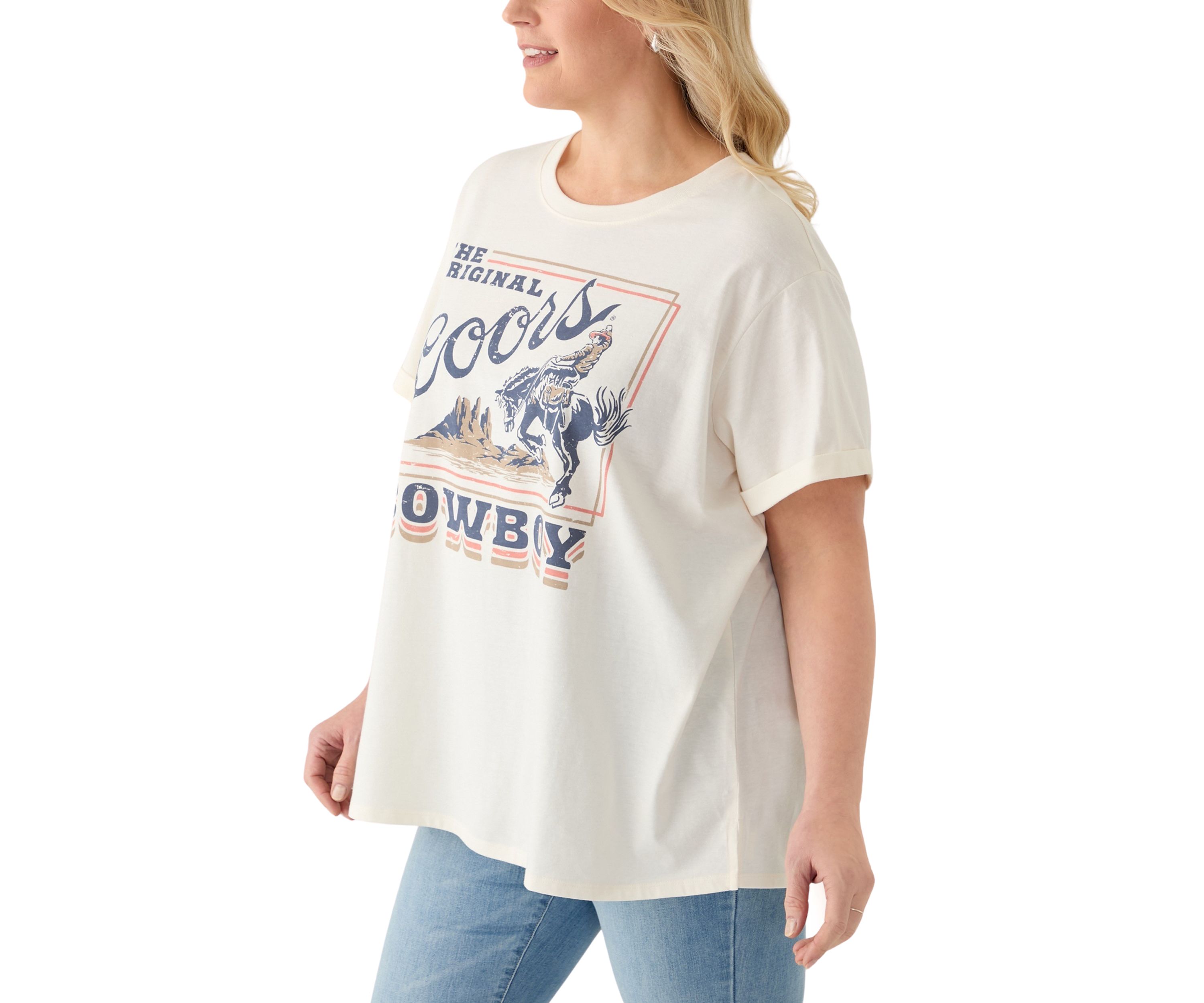Plus Size Original Coors Cowboy Graphic T-Shirt