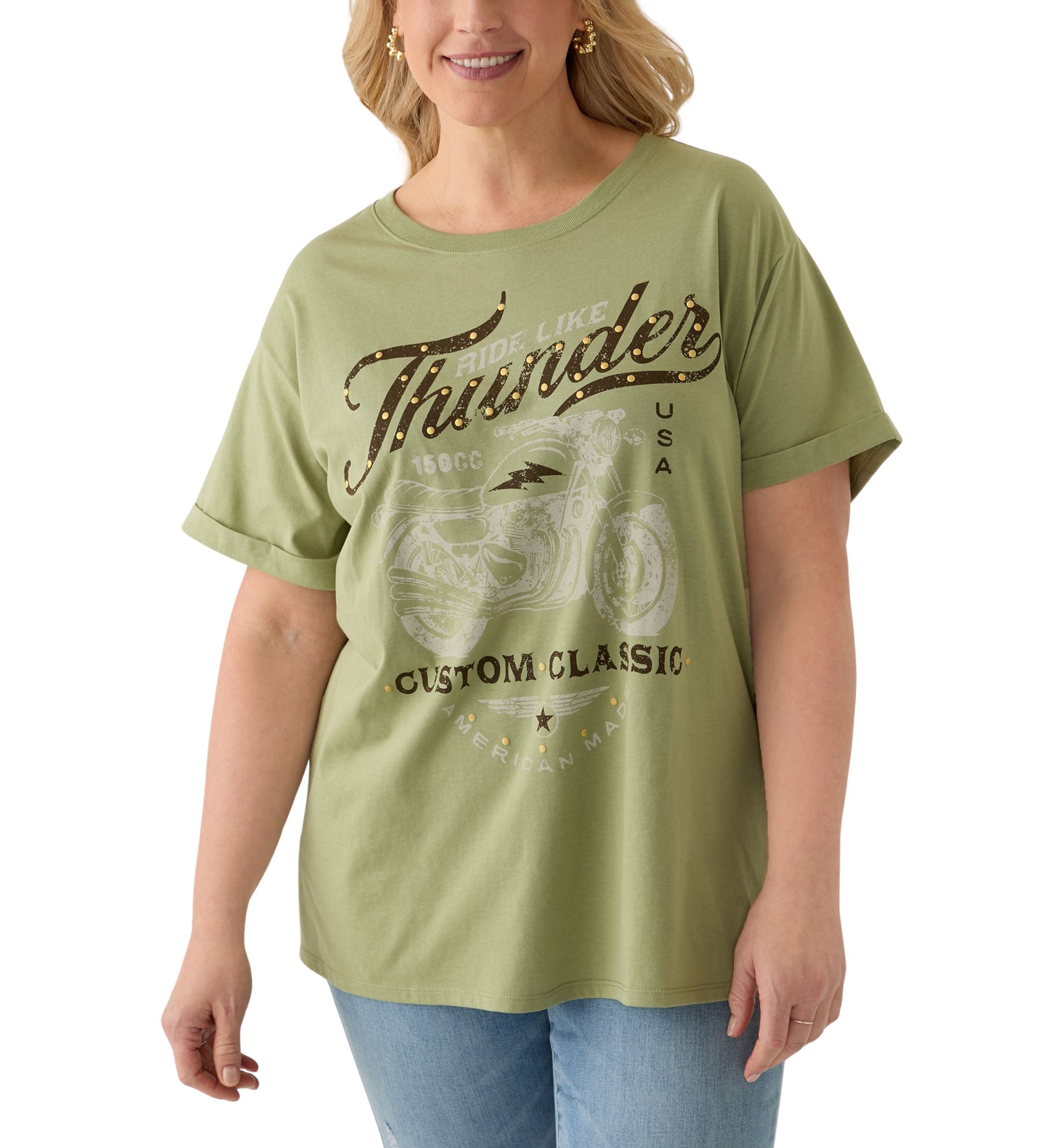 Plus Size Classic Thunder Burnout Graphic T-Shirt