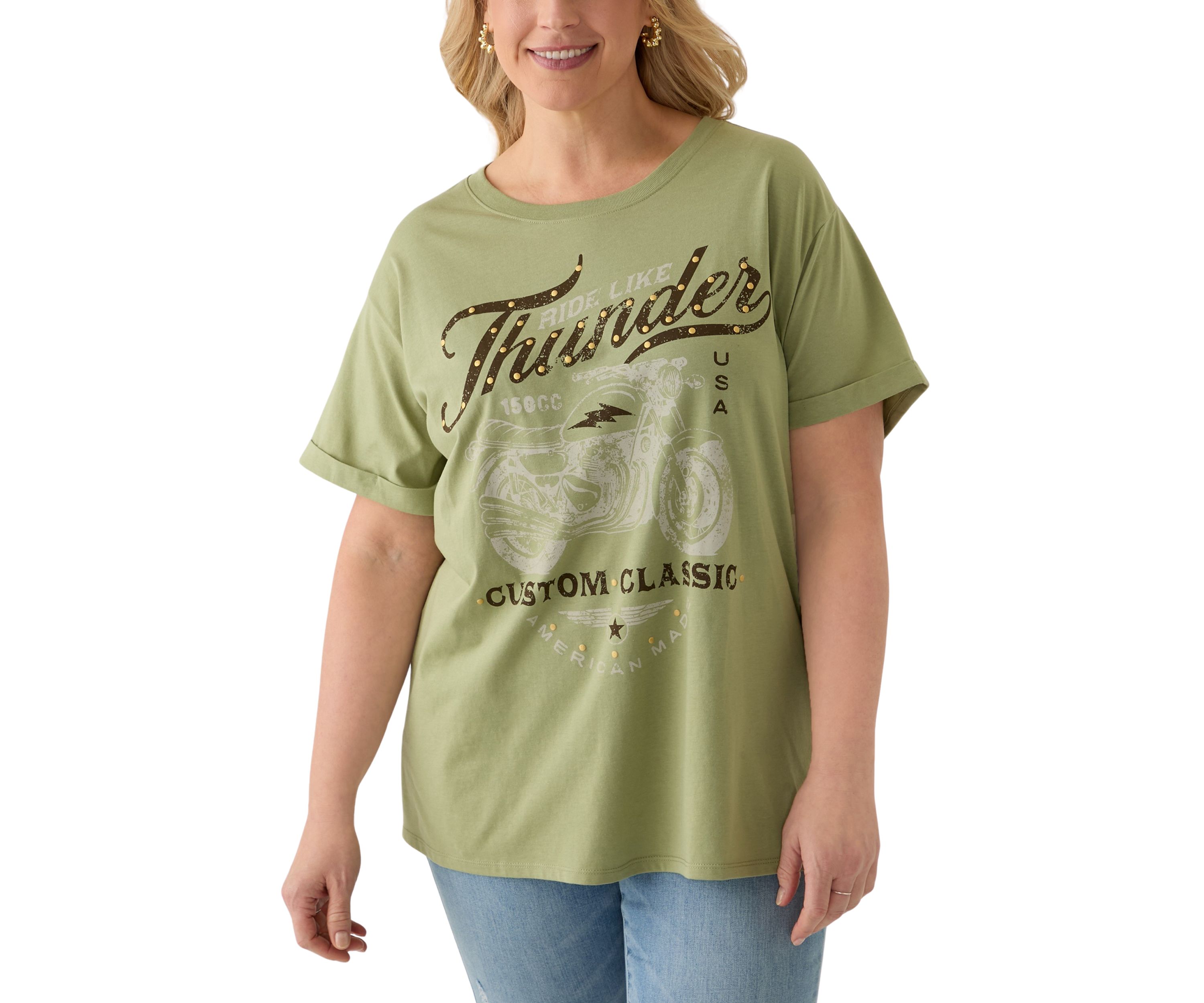 Plus Size Classic Thunder Burnout Graphic T-Shirt