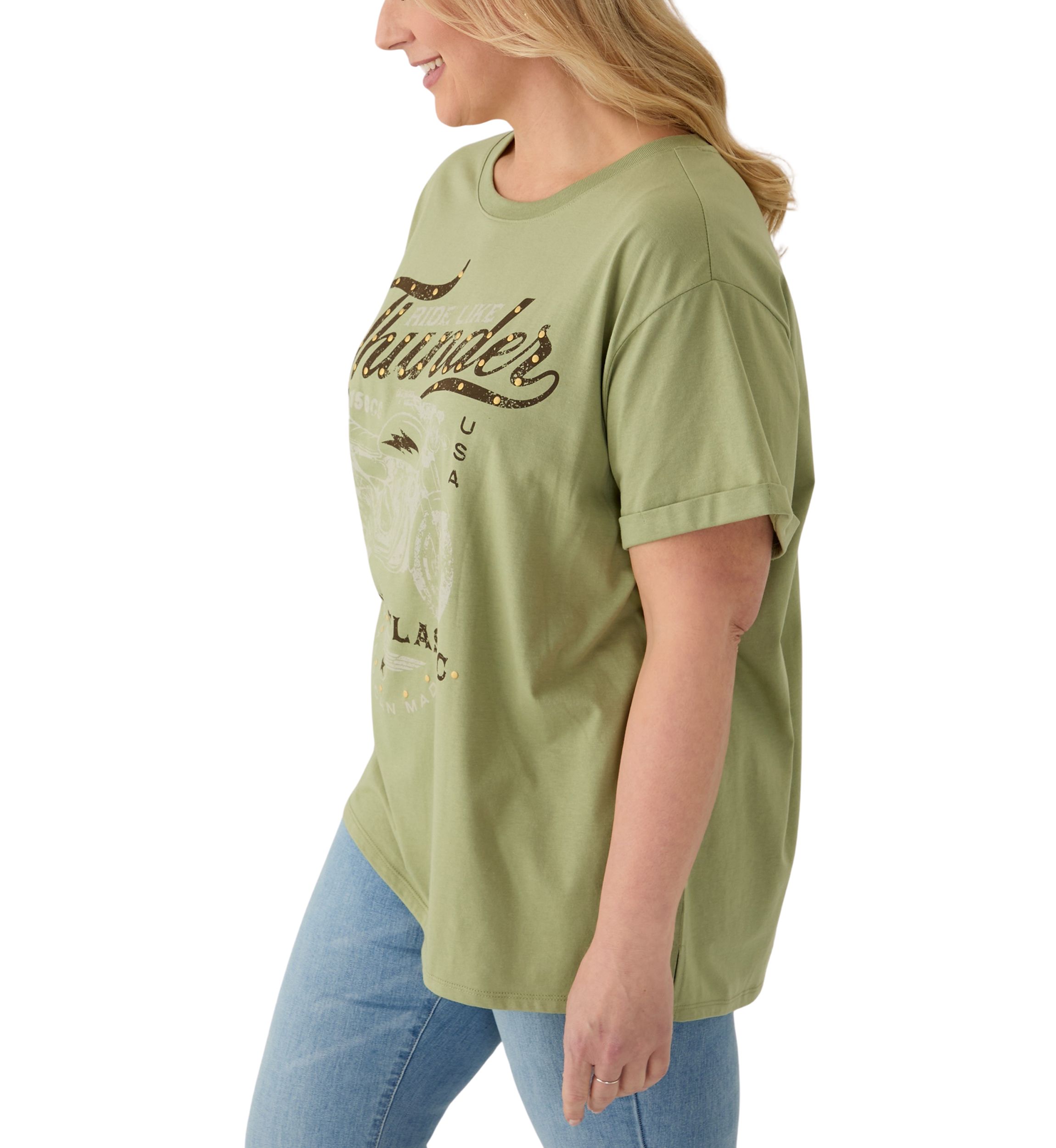 Plus Size Classic Thunder Burnout Graphic T-Shirt
