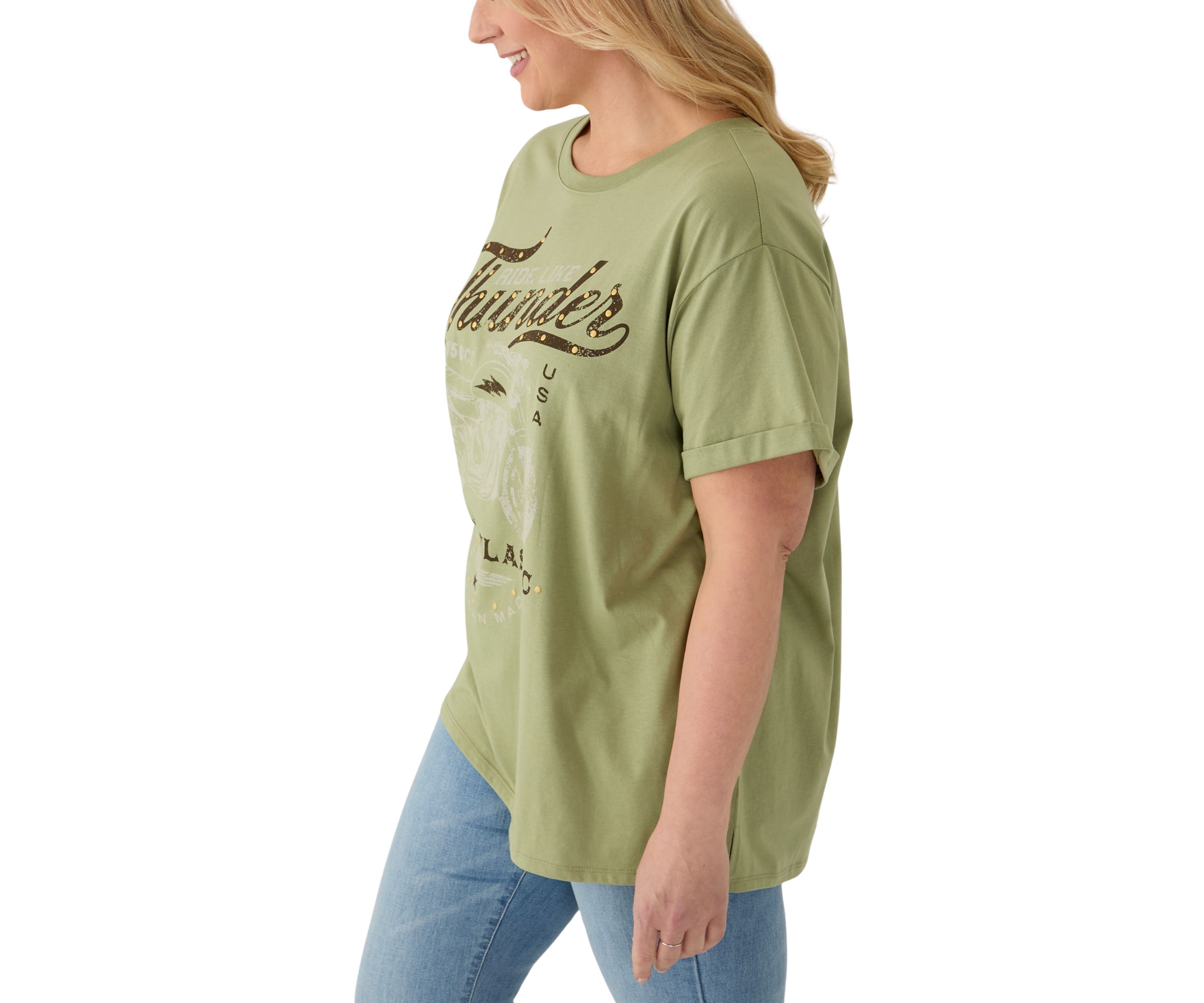 Plus Size Classic Thunder Burnout Graphic T-Shirt