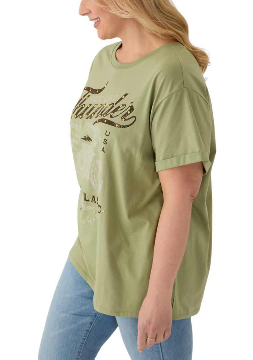 Plus Size Classic Thunder Burnout Graphic T-Shirt