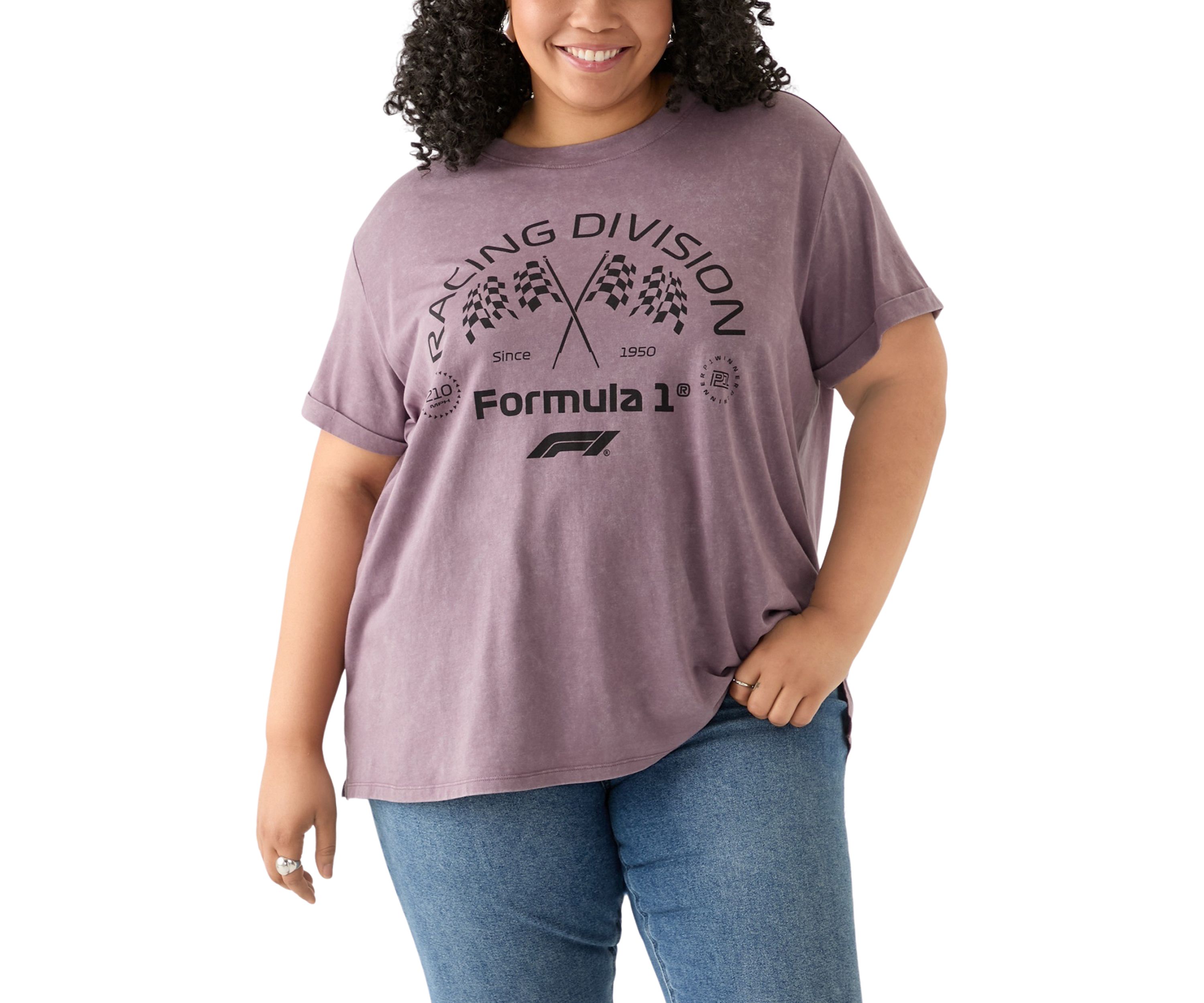 Plus Size Racing Flag Graphic T-Shirt