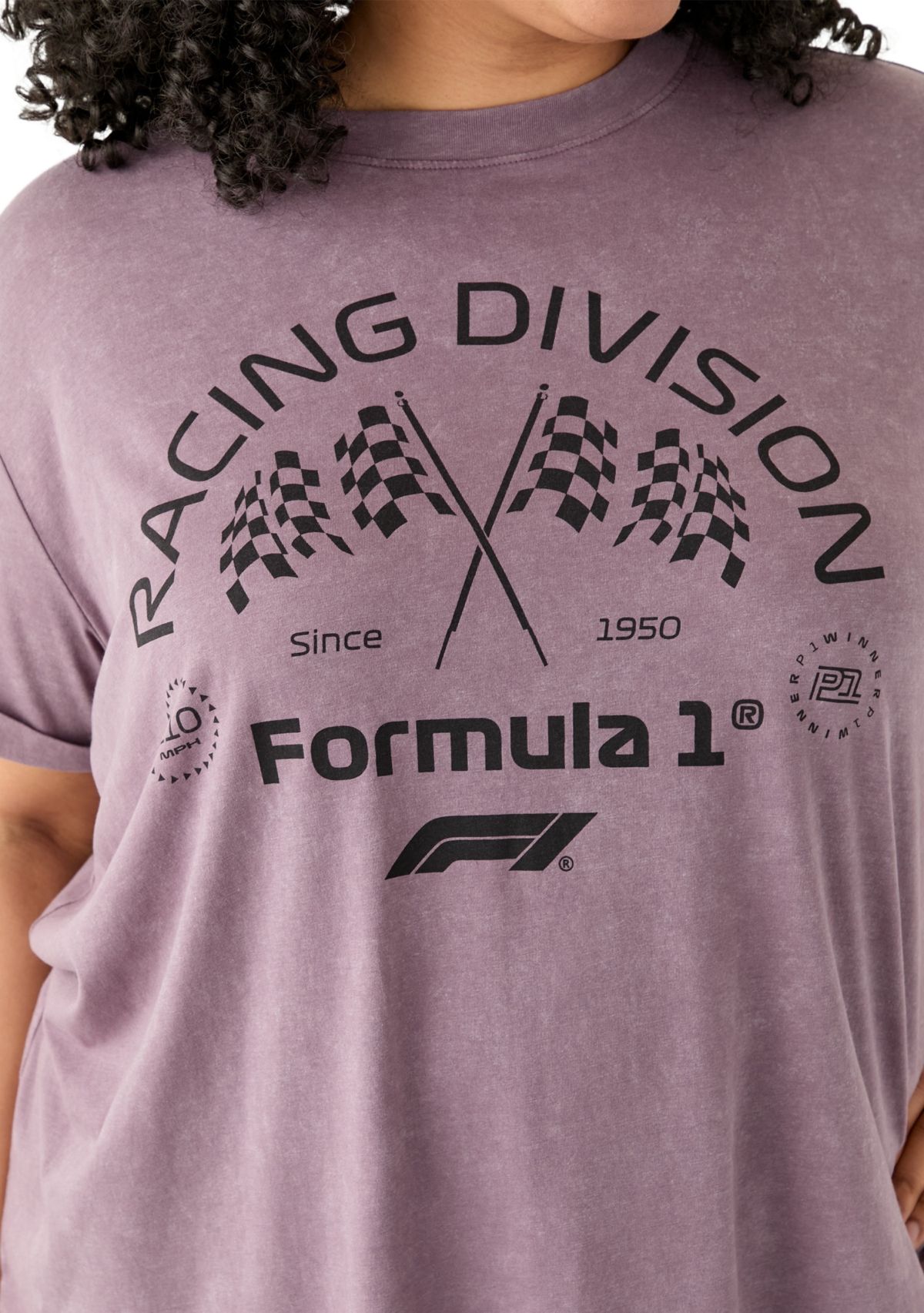 Plus Size Racing Flag Graphic T-Shirt