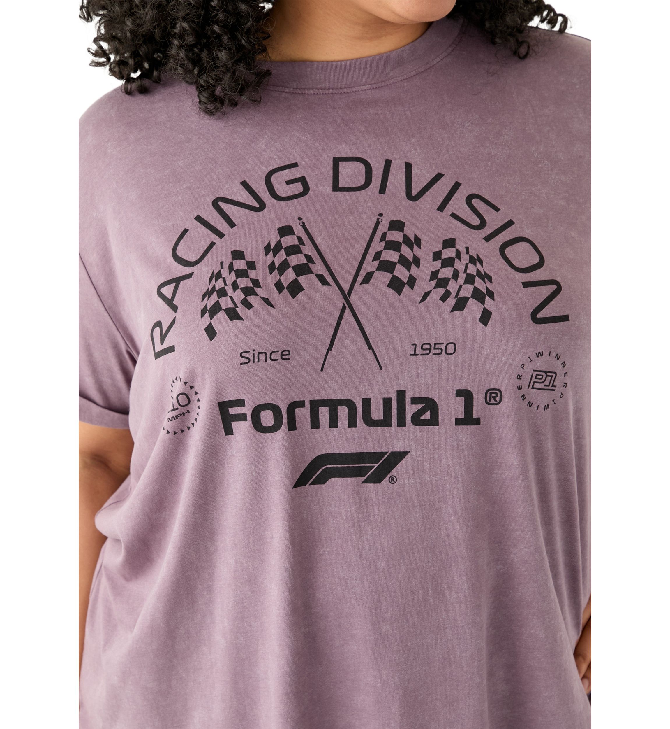 Plus Size Racing Flag Graphic T-Shirt