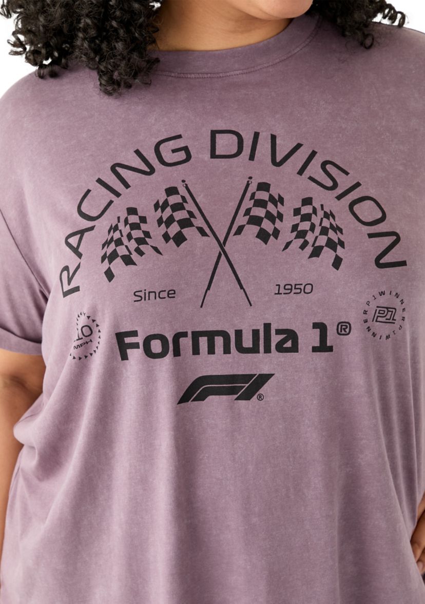 Plus Size Racing Flag Graphic T-Shirt