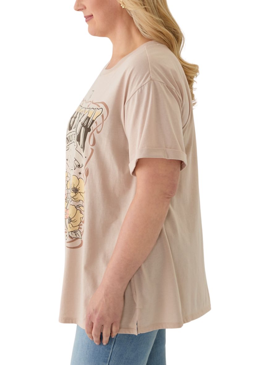 Plus Size Austin Fest Mineral Wash Graphic T-Shirt