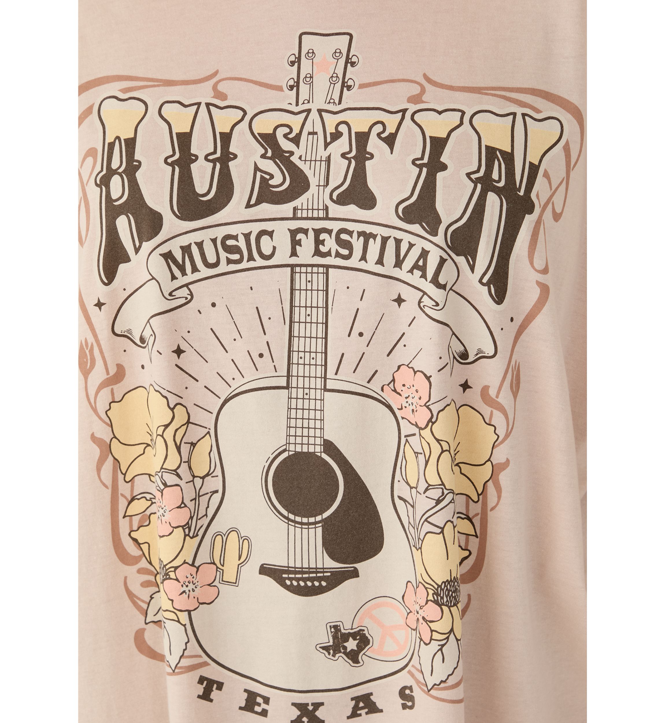 Plus Size Austin Fest Mineral Wash Graphic T-Shirt