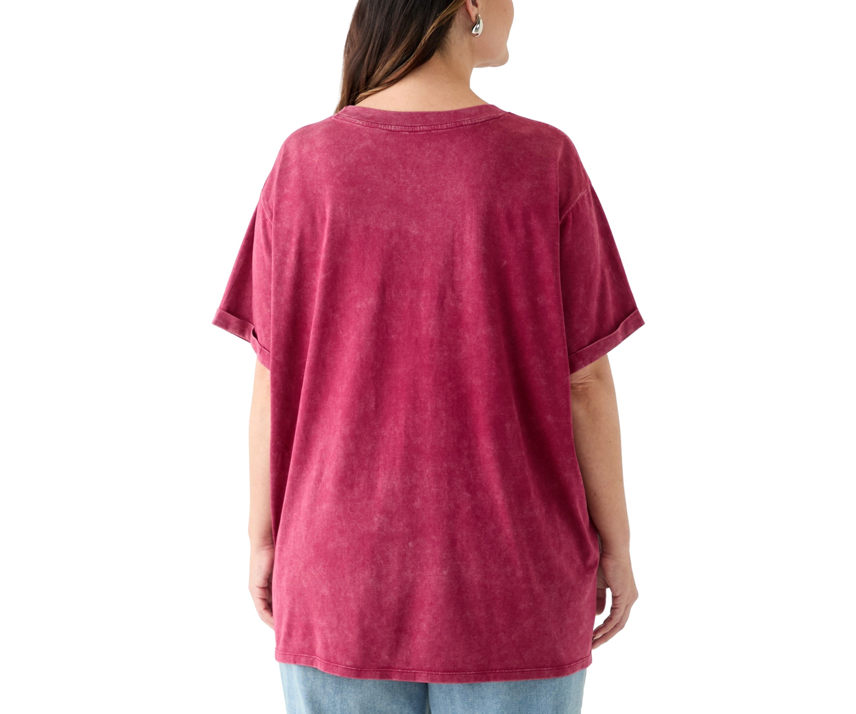 Plus Size Paris Bows Graphic Mineral Wash T-Shirt 
