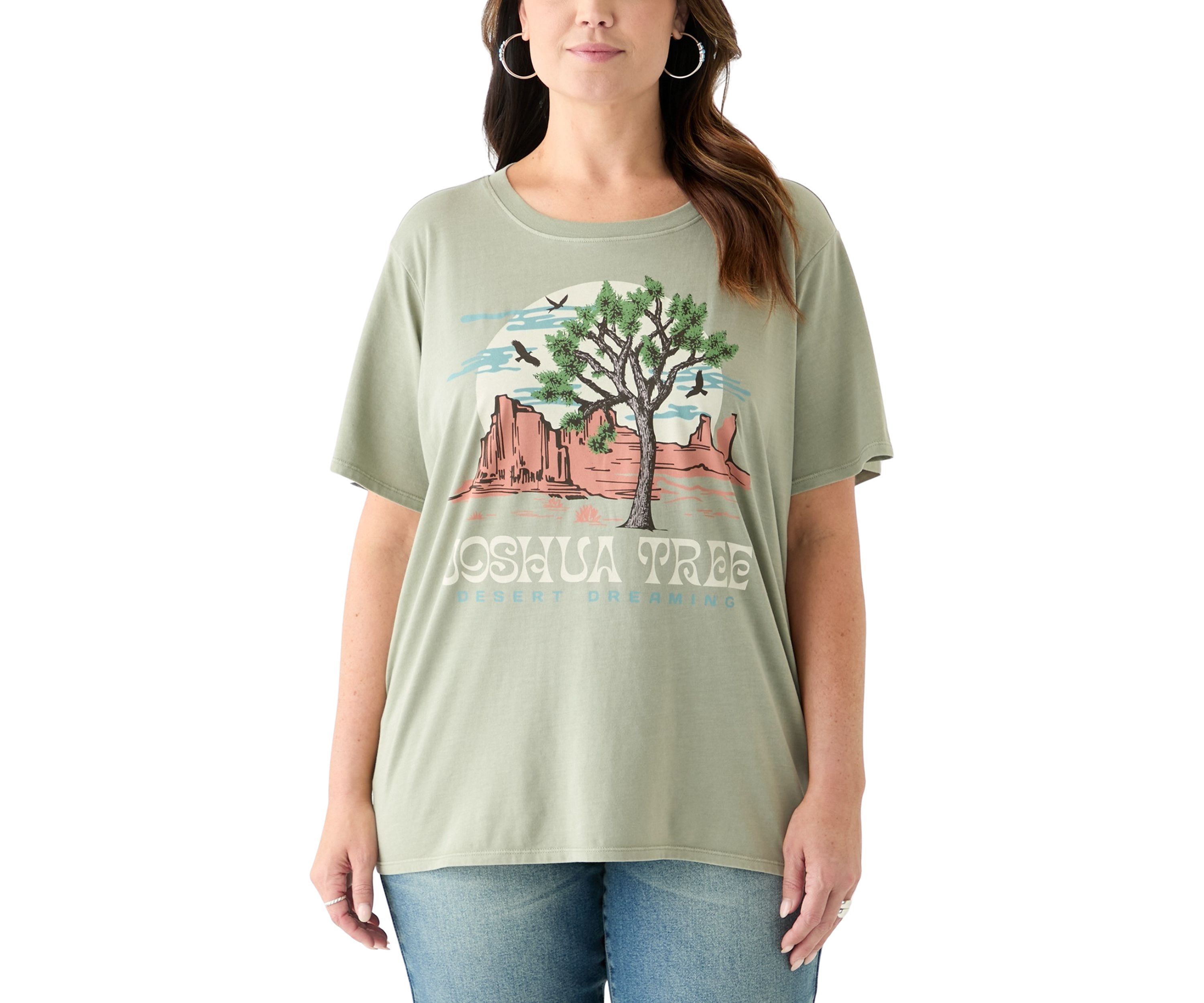 Plus Size Joshua Tree Pigment Dyed Graphic T-Shirt 
