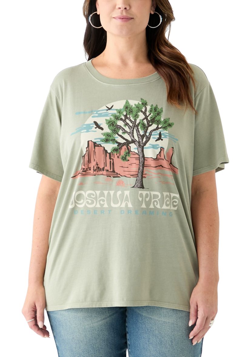 Plus Size Joshua Tree Pigment Dyed Graphic T-Shirt 