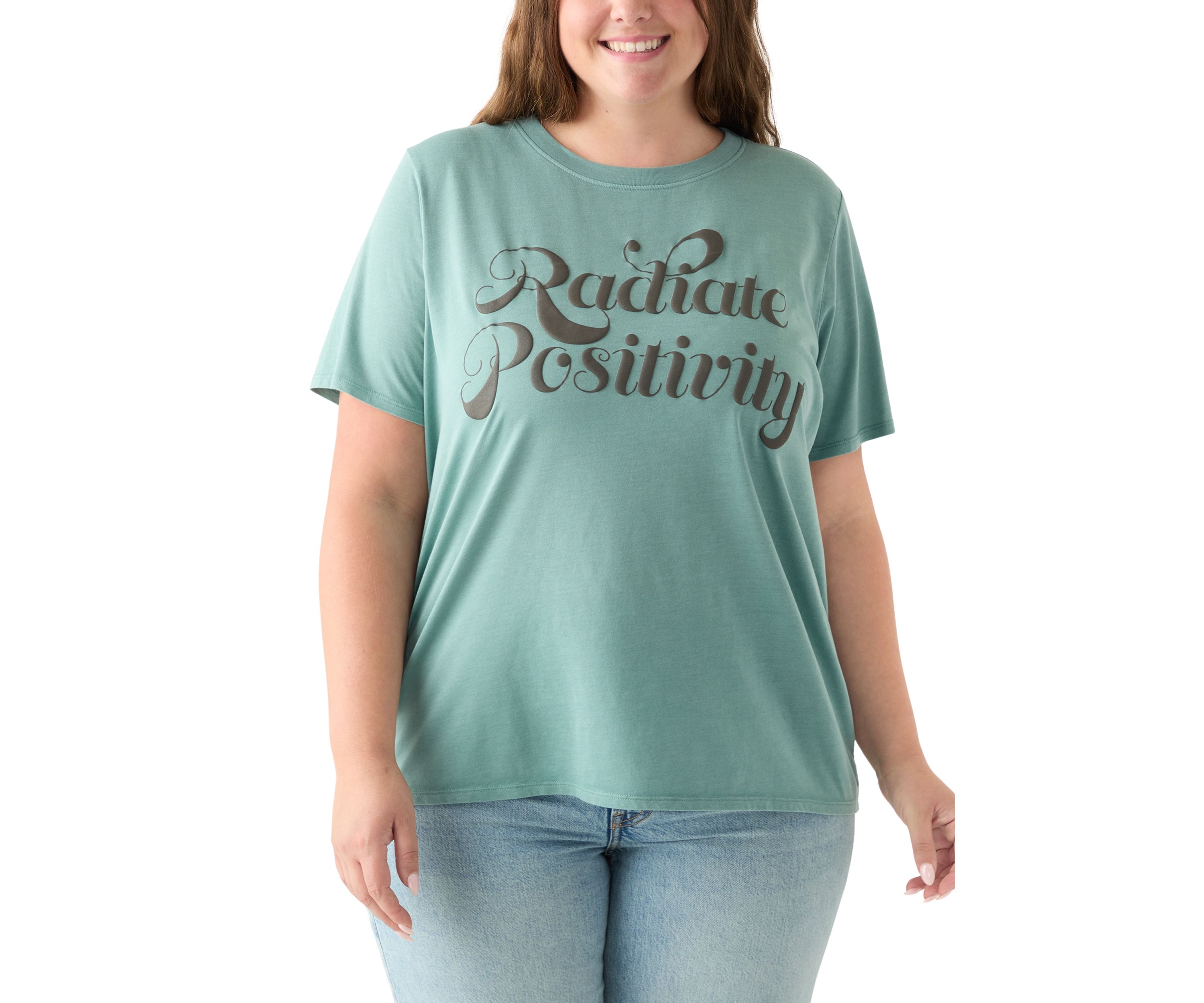 Plus Size Radiate Positivity Graphic T-Shirt