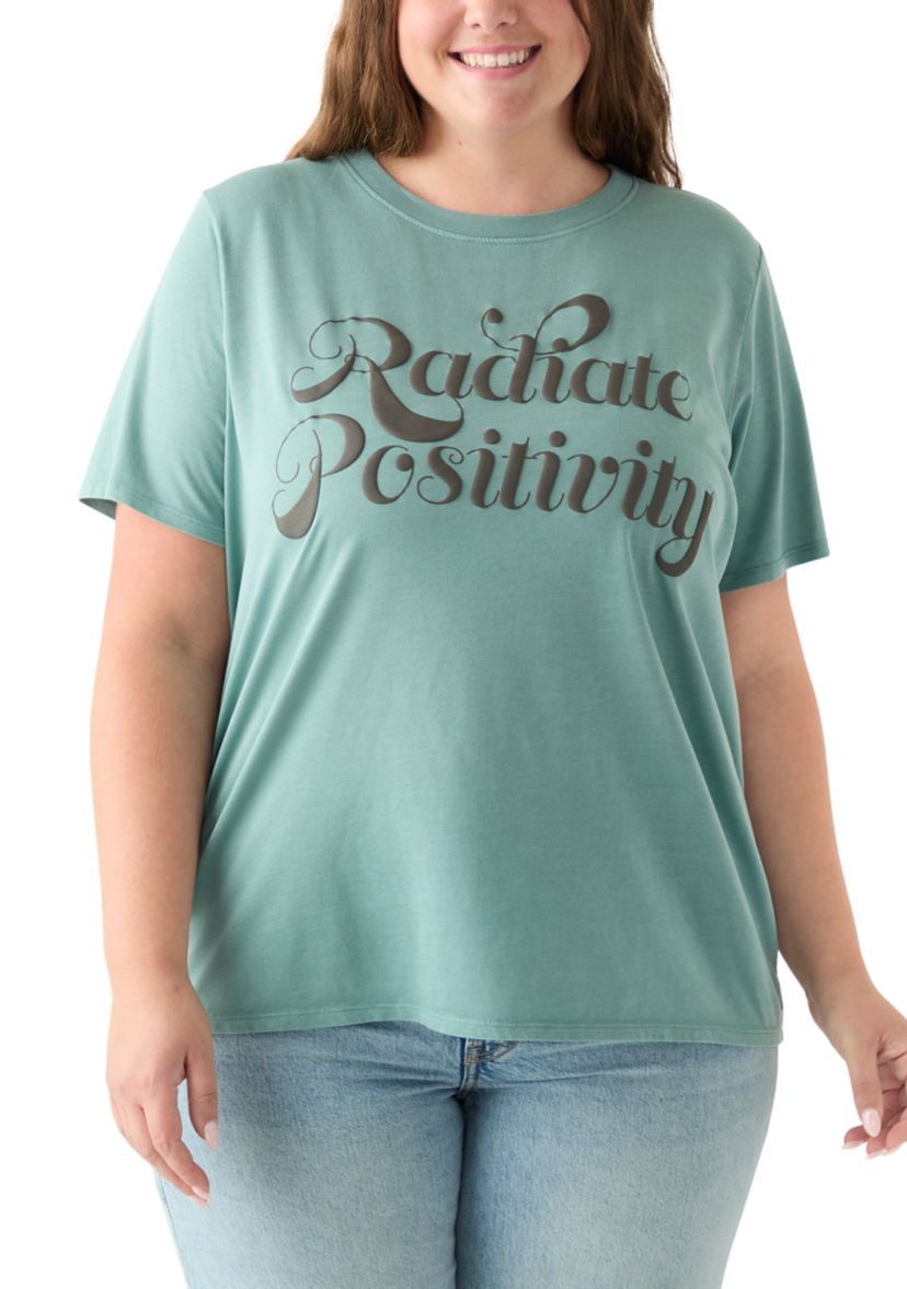 Plus Size Radiate Positivity Graphic T-Shirt