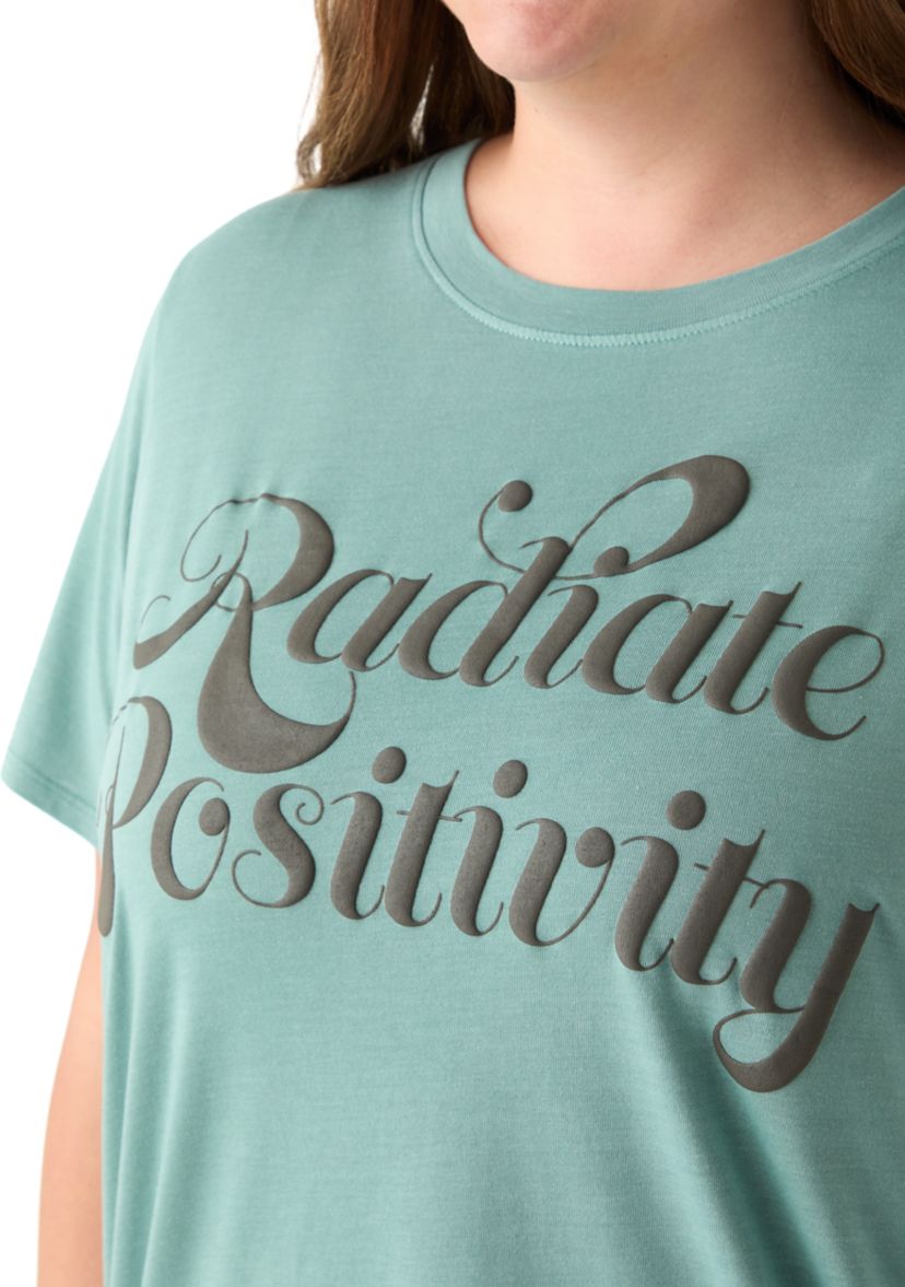Plus Size Radiate Positivity Graphic T-Shirt