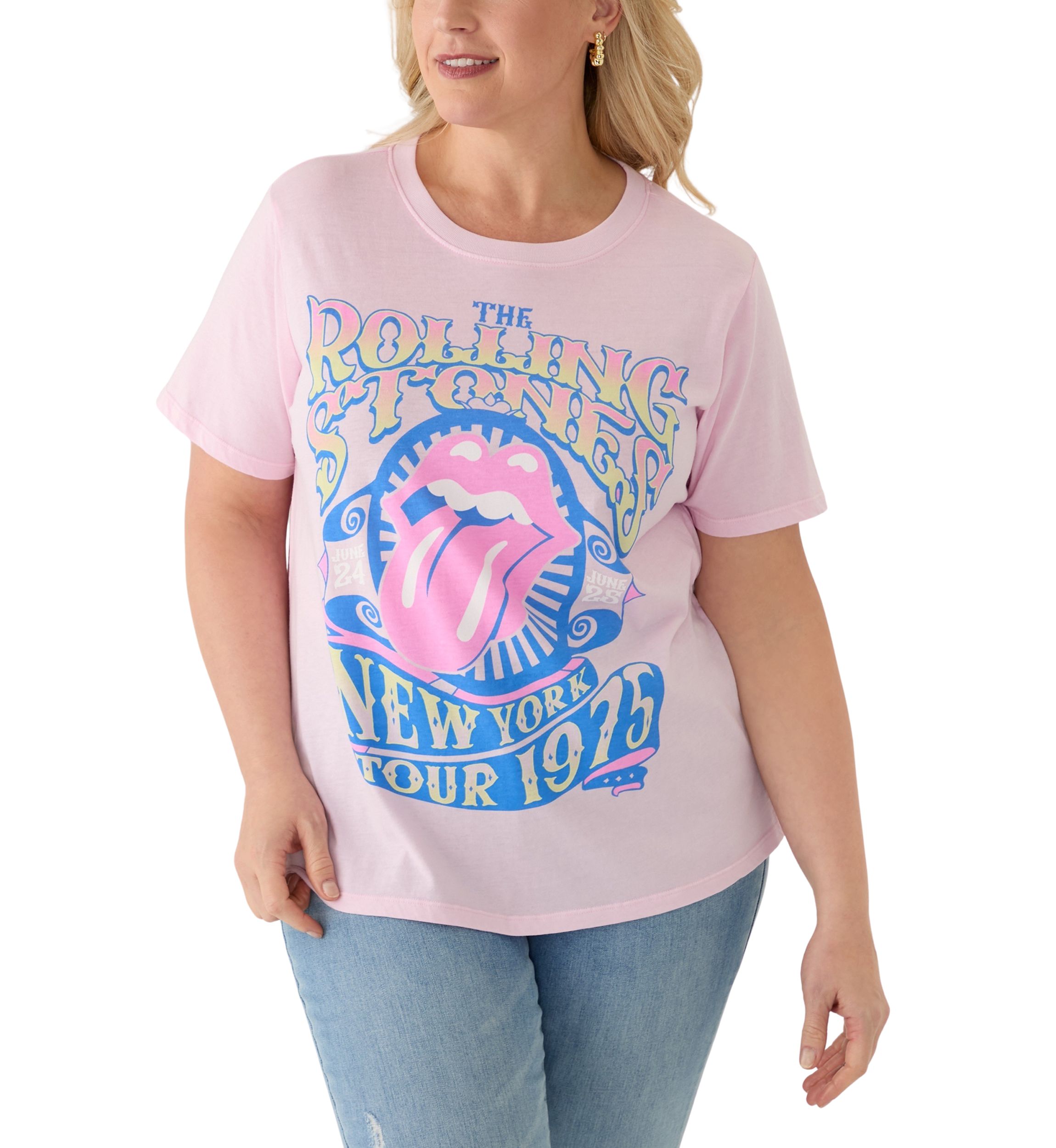 Plus Size NY Tour Pigment Wash Graphic T-Shirt