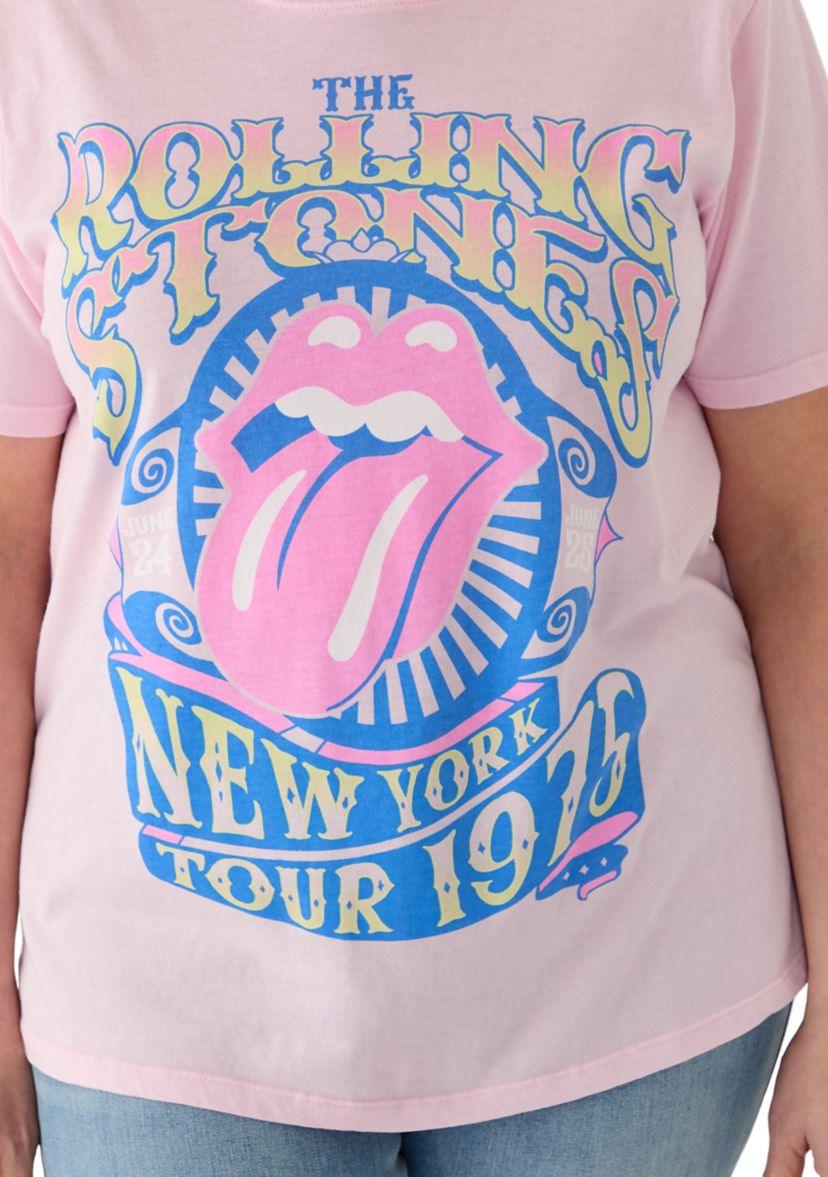 Plus Size NY Tour Pigment Wash Graphic T-Shirt
