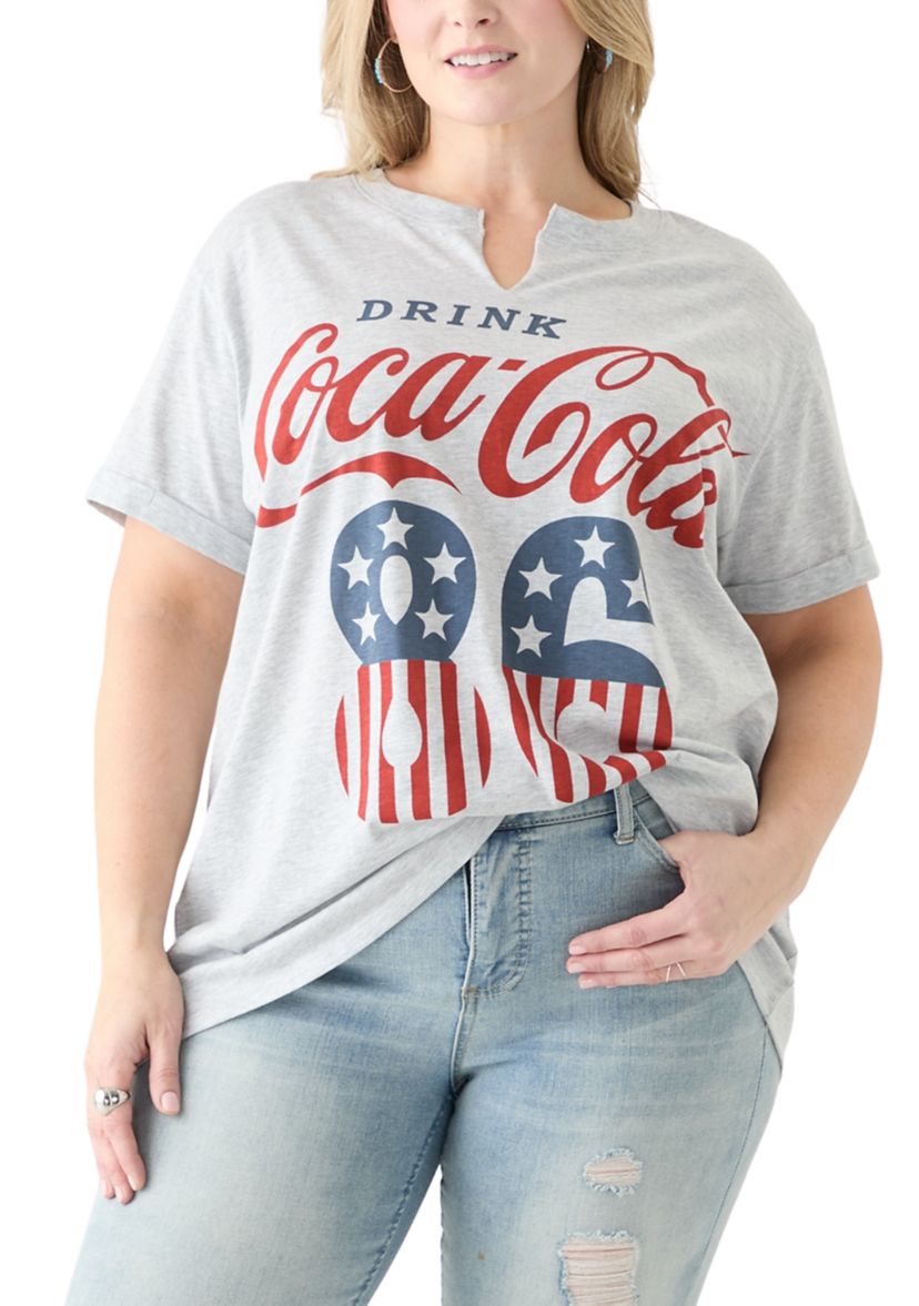 Plus Size Americana Drink Coca-Cola Graphic T-Shirt 