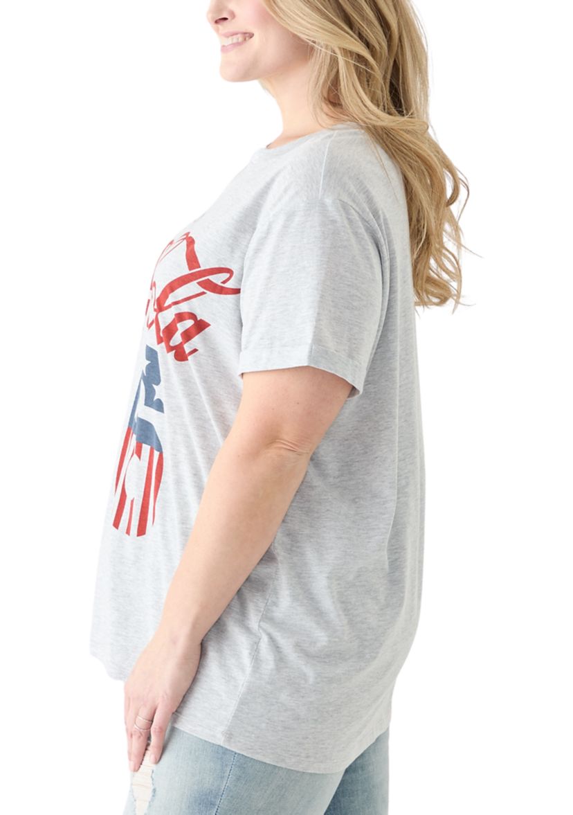 Plus Size Americana Drink Coca-Cola Graphic T-Shirt 