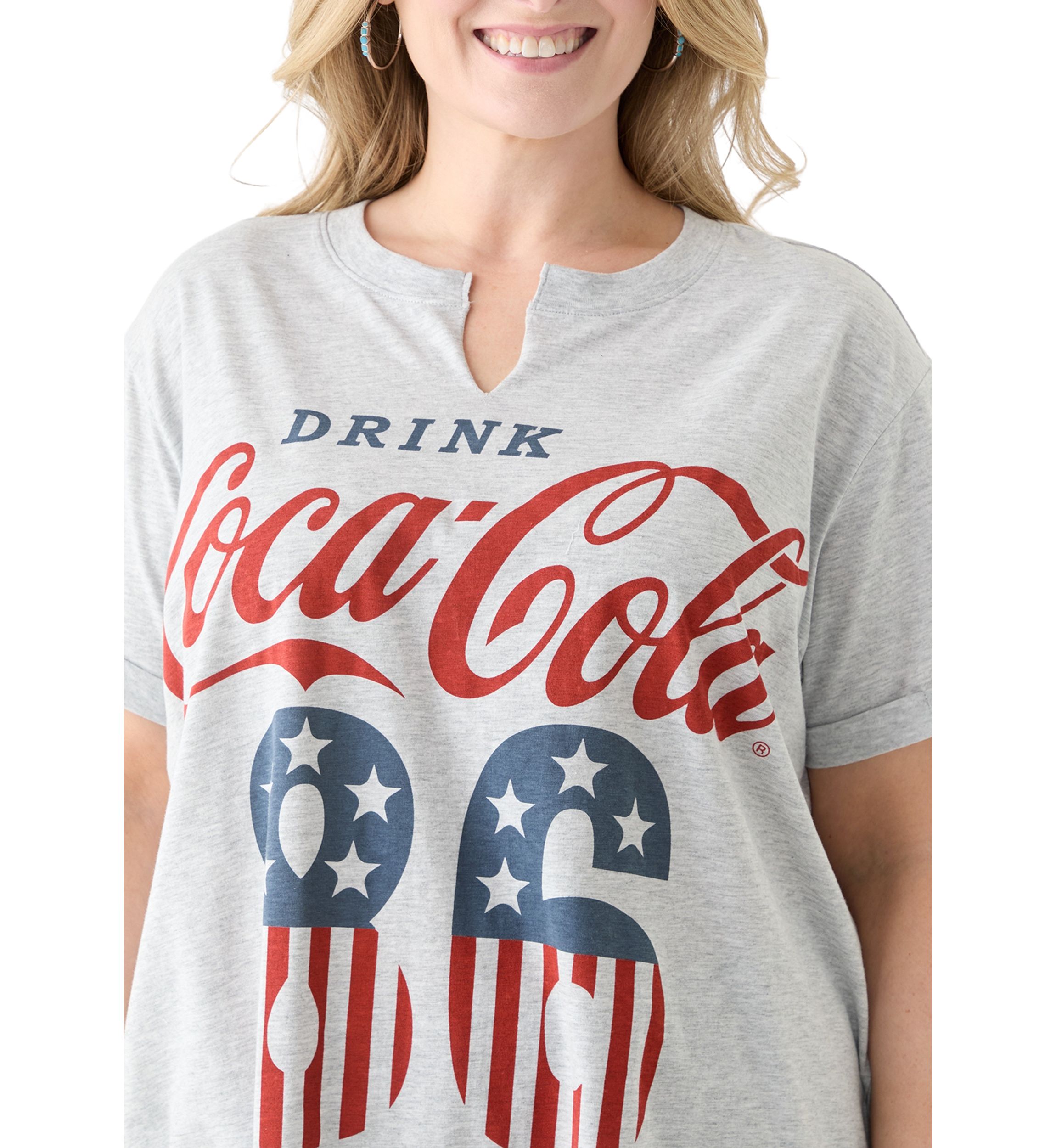 Plus Size Americana Drink Coca-Cola Graphic T-Shirt 
