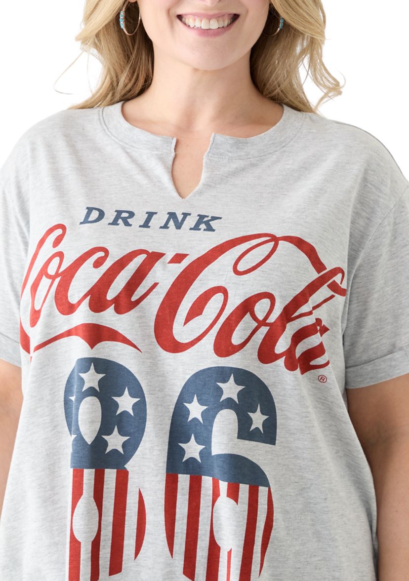 Plus Size Americana Drink Coca-Cola Graphic T-Shirt 