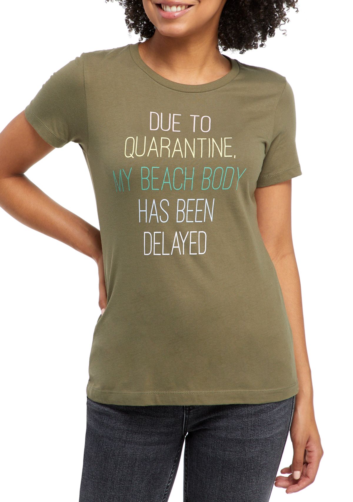 Juniors Short Sleeve Beach Body T-Shirt 