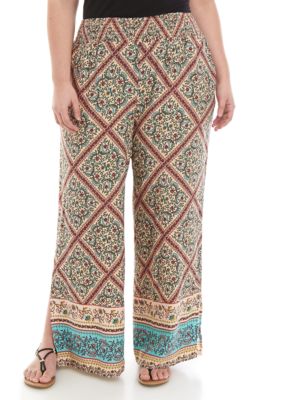 plus size floral print pants