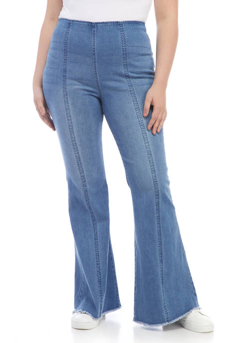 Wonderly Plus Size Pull On Super Flare Jeans | belk