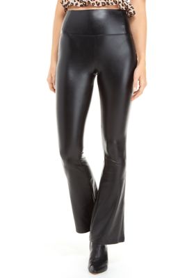 faux leather flare pants