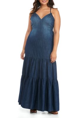 Wonderly Tiered Denim Maxi Dress Belk