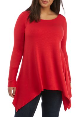 plus size hanky hem tops uk