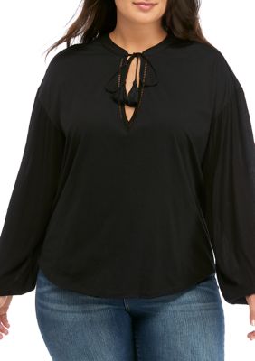 plus size tie front top