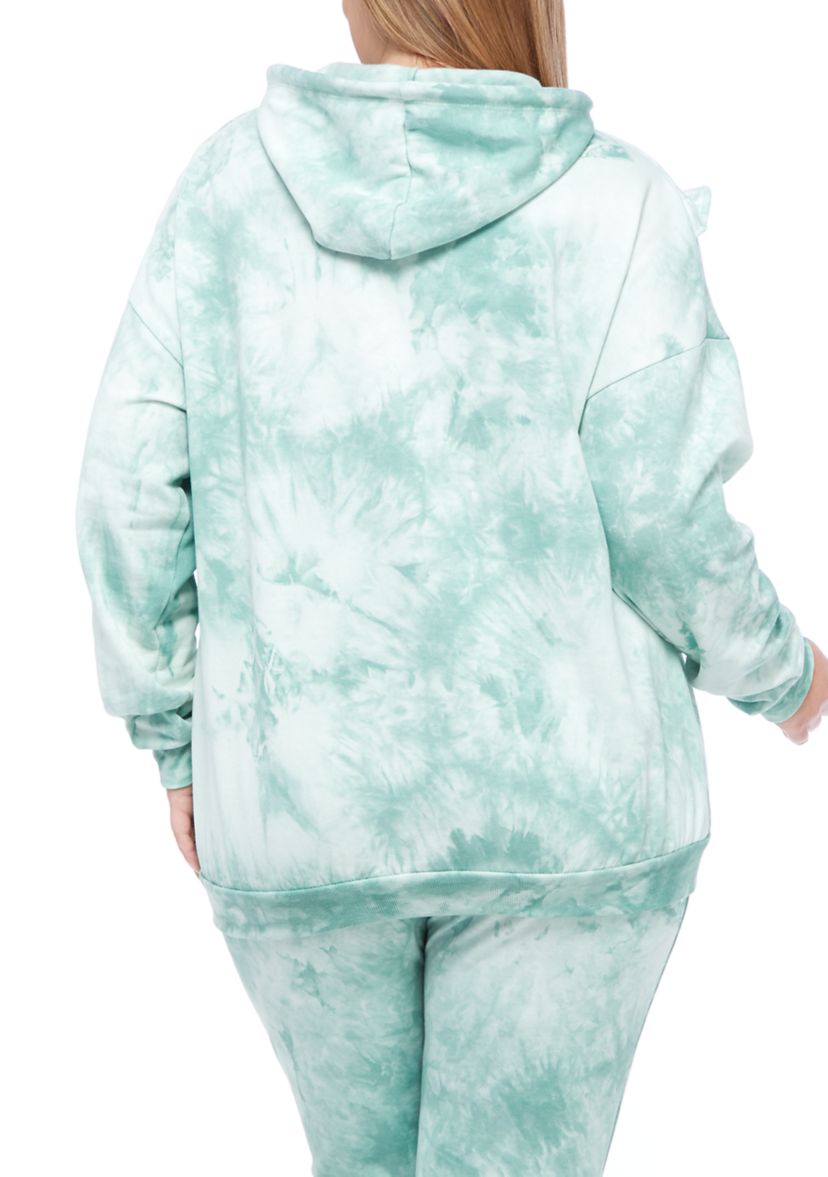 Plus Size Ruffle Hood Sweatshirt 