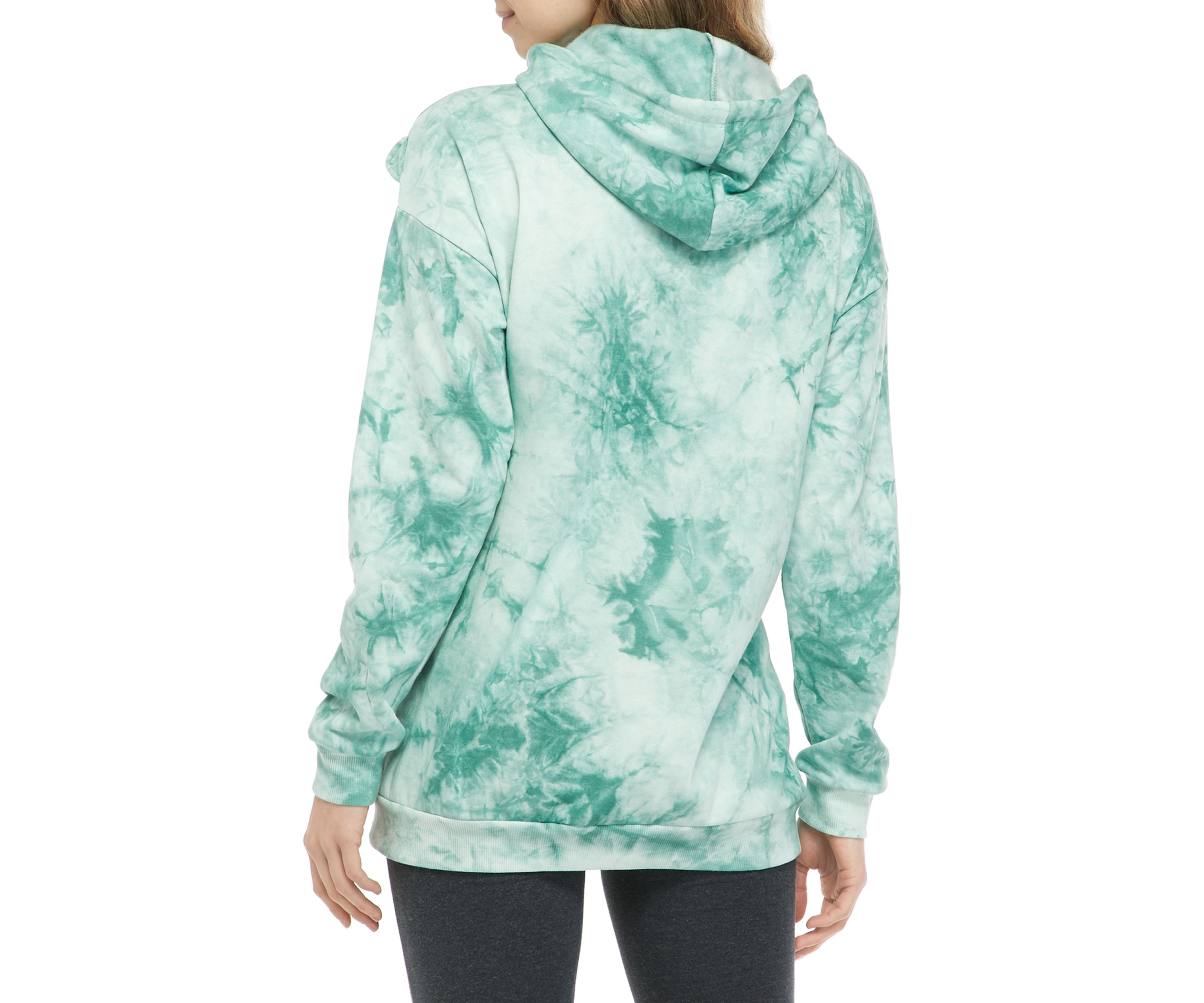 Juniors Long Sleeve Tie Dye Ruffle Yoke Hoodie 