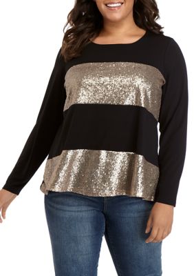 cupio blush Plus Size Sequin Top | belk