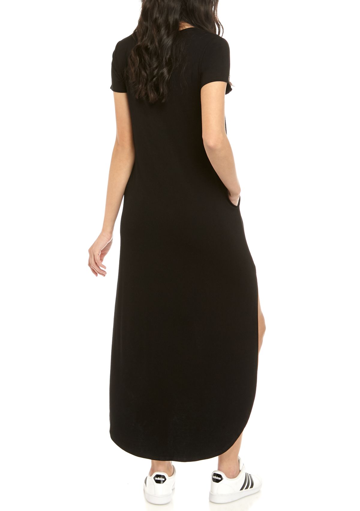 Womens V Neck Maxi Knot Front Dress 