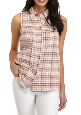 Women's Sleeveless Button Front Top