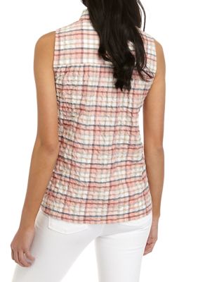 Women's Sleeveless Button Front Top