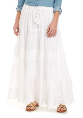 Cupio Women's White Eyelet Tiered Skirt | belk