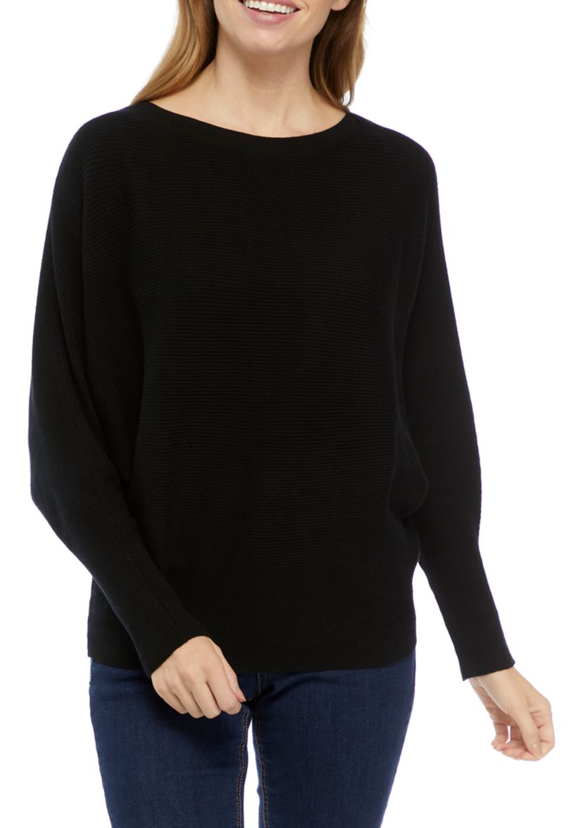 Womens Ribbed Dolman Sweater