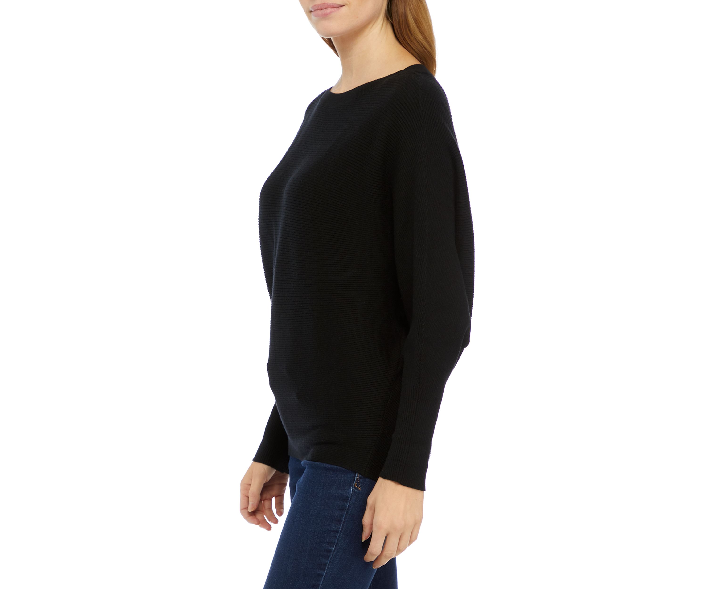 Womens Ribbed Dolman Sweater