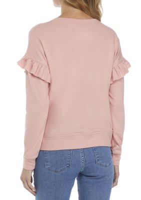 Women's Ruffle Trim Sweatshirt